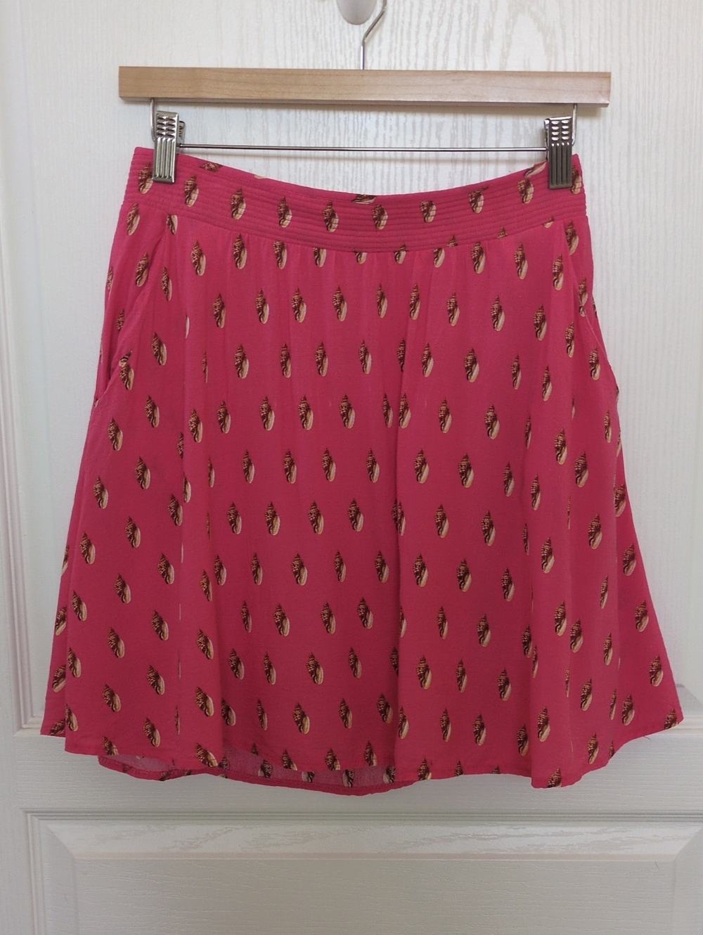 Maison Jules Pink Skater Skirt with Sea Shell Print